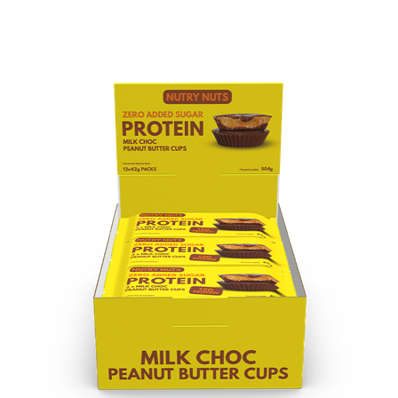 Box Nutry Nuts Protein Peanut Butter Cups 42 g Chocolate Hazelnut