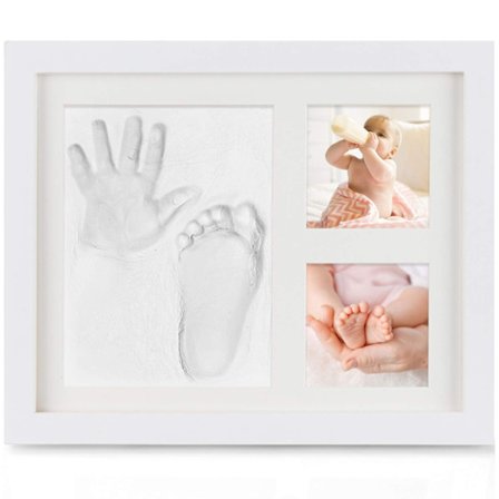 2025 Lämplig baby hand- och fotavtryck, baby träram med gipsavgjutning, hand- och fotgips