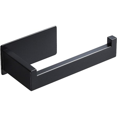 Svart toalettpappershållare, toalettpappershållare för badrum och kök, SUS 304 rostfritt stål, självhäftande