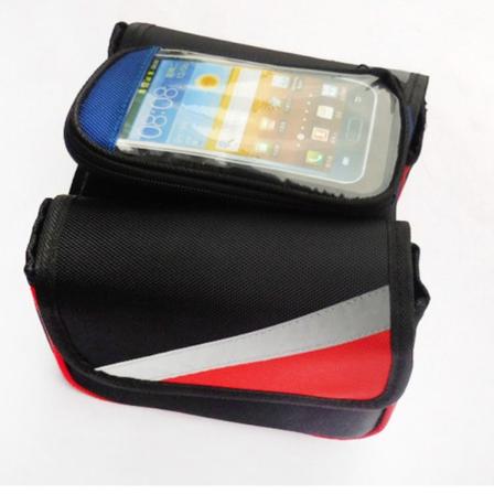 Sykkel terrengsykkelveske Front Beam Upper Tube Touch Screen Sadel Red 19cm*18.5cm*14cm