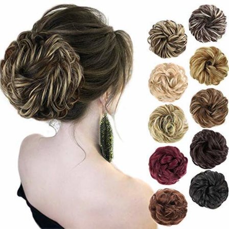 1PCS Messy Hair Bun Hair Scrunchies Extension Curly Wavy Messy Synthetic Chignon for women Updo Hairpiece