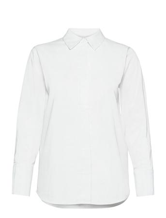 Lr-Isla Solid Långärmad Skjorta Vit Levete Room