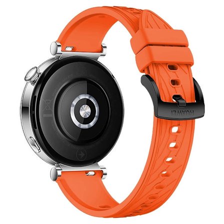 KALEBOL Huawei Watch GT 4 41mm / Garmin Venu 3S / Asus Zenwatch 3 WI503Q Silikonarmband 18mm - Orange / Svart