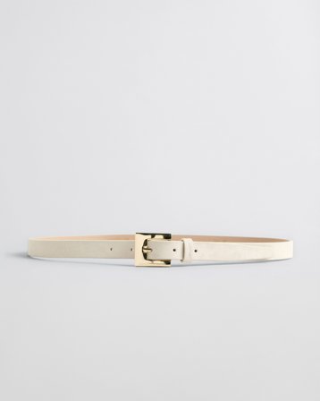GANT Damen Schmaler Gürtel aus Veloursleder (100/40) Weiß