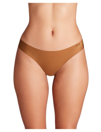 Under Armour Ua Pure Stretch No Show Thong -Solid 3Pk - Brown - M