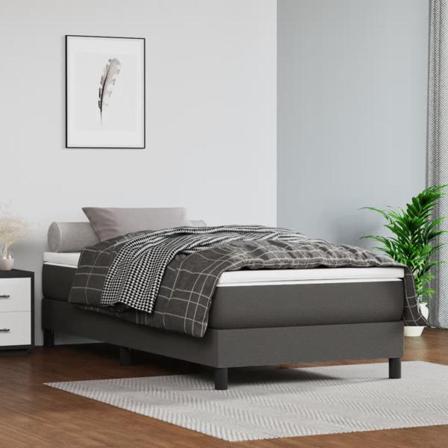 Vidaxl Pocketresårmadrass Grå 90x200x20 Cm Konstläder Grå