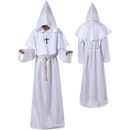 Unisex Vuxen Medeltida Dräkt Kappa Med Luva Munk Präst Trollkarl Tunika Dräkt 3 delar