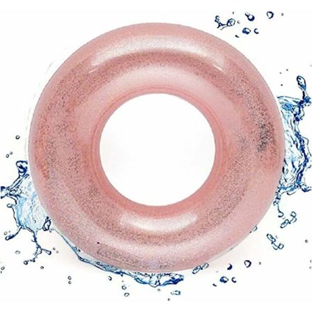 Simring Simbar Ring Uppblåsbar Simring Flyter Vuxen Uppblåsbar Poolboj Slitstark Uppblåsbar Bad Rund Sommar Pool Strand Konfettiglitter Simning