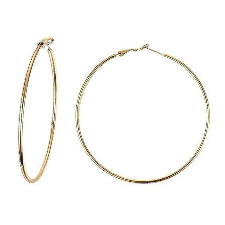 (guld, 70 mm) Kvinnors Minimalistiska Mode Högkvalitativa Örhängen i Rostfritt Stål, Loopstorlek 40-70 mm