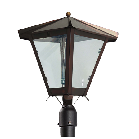 Westal Gustav Stolpelykt Ø60 mm, 440 x 320 mm, E27 Kobber, vindusglass, Belysning