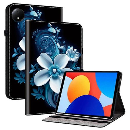 Lærveske med mønster og stativ for Xiaomi Redmi Pad SE 4G 8,7 tommer, med kortspor
