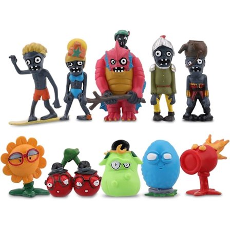 10 stycken Plants Vs Zombies 2-serie PVC-leksaker, Plants Vs Zombies Garden Warfare 2-gåvor Zombie-leksaker för barn och fans
