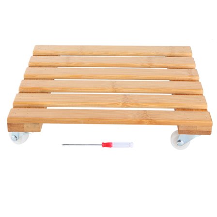 Bambu liikuteltava ruukku kasvi kukka hylly säilytysteline alusta pyörillä ulkoilmaan terassille puutarhaan