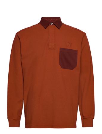Brodie Rugby Shirt Polos Long-sleeved Oransje Wood Wood*Betinget Tilbud
