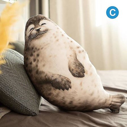 Buttet Sæl Pude Fyldt Bomuld Plys Dyr Legetøj Sæl Pude Blød Fed Pude Fyldt Bomuld Dyr