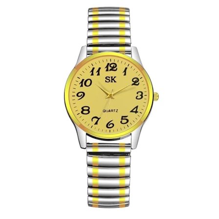 Mode Herr Dam Armbandsur Par Flexibelt Stretchband Kvarts Klockor Man och Dam Klocka Gåva