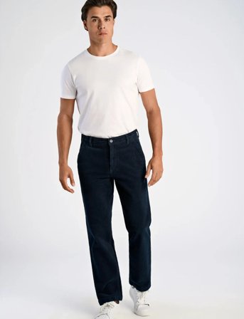 Lindbergh Superflex Corduroy Chino Pants - Navy - 34 x 32
