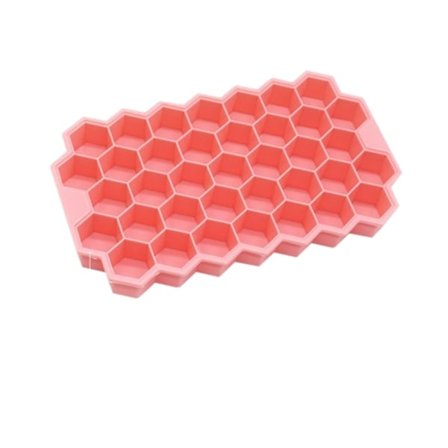 Silikonform för isbitar med lock, 2-pack Rosa