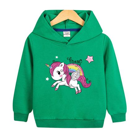 Flickor Långärmad Hooded Neck Höst Toppar Animal Print Sweatshirt