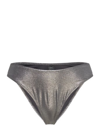 Weekday Scooped Glitter Bikini Bottoms - Silver - S