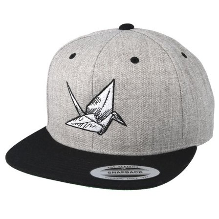 Origami - Grå snapback Keps - Swan Sketch Grey/Black Snapback @ Hatstore