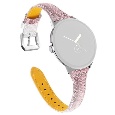 Google Pixel Watch Armband i gradientläder av koskinn - Silver / Rosa