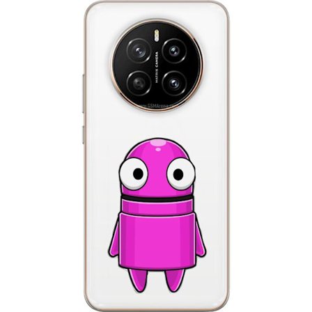 Yhteensopiva Puhelinkuori Honor Honor Magic7 Roosa piirretty hahmo, jossa pyöreä muoto ja suuret silmät tummalla taustalla