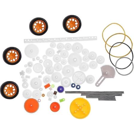 78 stk. plastgear, akselmuffer, remtræk, remorm, beslag, stativ, sæt, gear, rem, aksel, gør-det-selv-sæt (#1)