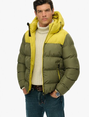 Superdry Sport Colourblock Hooded Puffer Jkt - Multi/patterned - XL