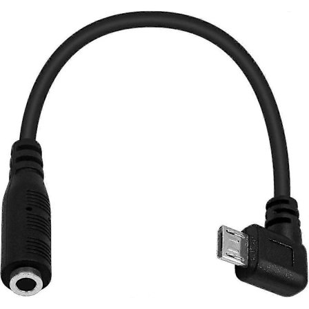 Micro Usb til 3,5 mm Jack Audio Adapter Kabel, Audio til Micro Usb, Vinkelret Micro Usb Han til 4-polet 3,5 mm Hun Kabelledning til Aktiv Clip Mic 