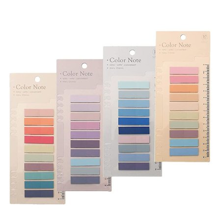 800 stk. klæbende noter faner skrivbare læsefaner til bøger sidemarkør klæbende strimler indeks med lineal