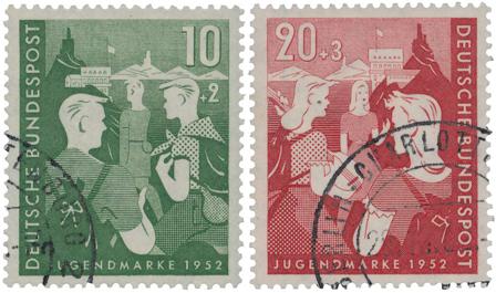 Tyskland 1952 - MICHEL 153-154 / AFA 1117-1118 - Stemplet