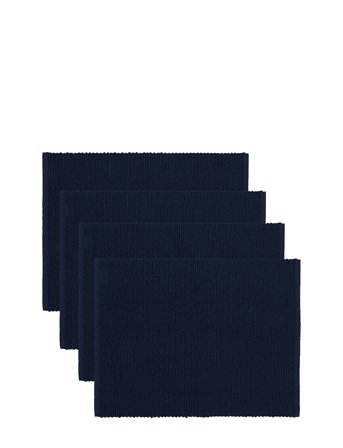 LINUM Uni Place Mat Rib 4-Pack - Navy - 35X46CM