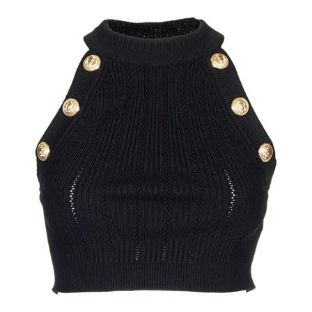 Balmain Sleeveless Tops Sort, Dame