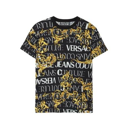 Versace, Baro tee zwart Zwart, Heren, Maat:S