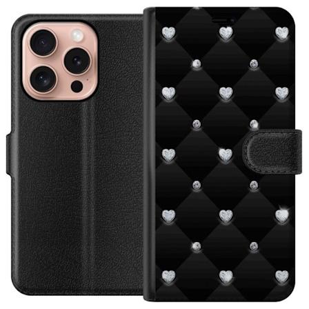 Apple iPhone 16 Pro Lommeboketui Diamant Hjerte