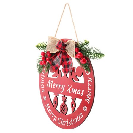 Dørkrans til forhaven, udendørs skilte, julekrans til forhaven, Glædelig Jul Dørskilt, juleklokkekrans, Dør