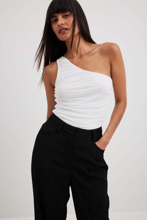 NA-KD Haut en maille drapée - Tops habillés - Blanc - Small