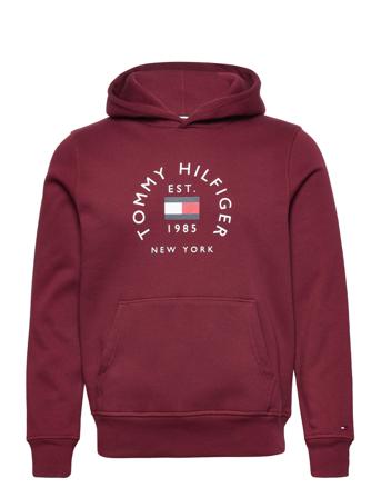Hilfiger Flag Arch Hoody Hettegenser Genser Rød Tommy Hilfiger