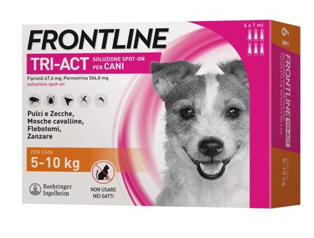 Frontline Tri-Act Spot On Cani 5-10kg 6x1ml Soluzione Efficace