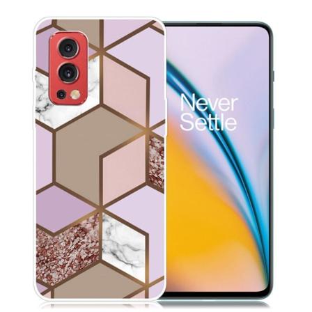 Marble design OnePlus Nord 2 5G cover - Gylden Frodig Flise Multicolor