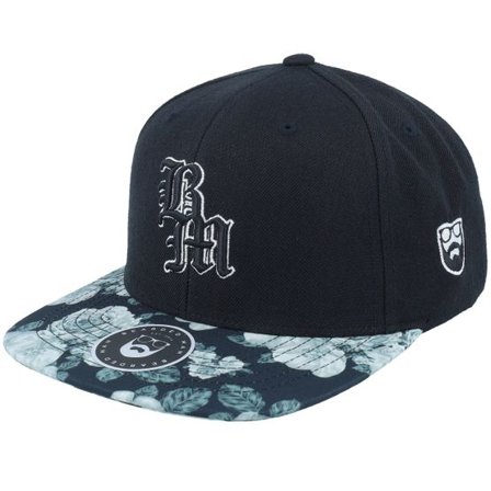 Bearded Man - Svart snapback Keps - Old English Logo Black/Grey Rose Snapback @ Hatstore