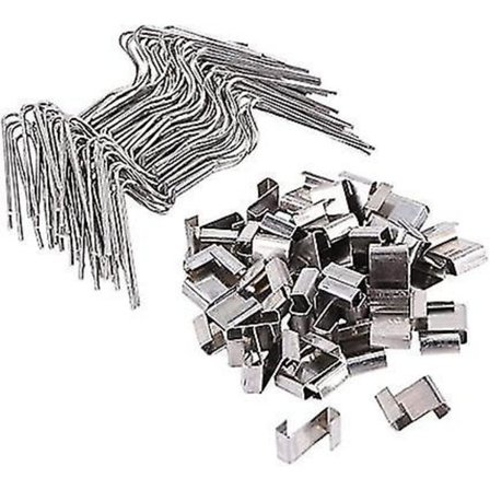 100 stk Drivhus Glassrute Festespenner med Tråd Z-klips