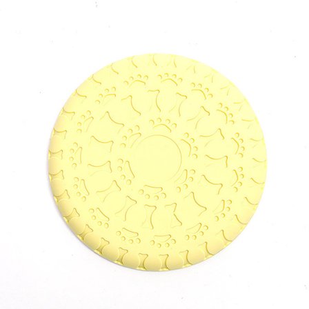 Koira frisbee - Keltainen 22,8 cm, pehmeä kumikoiran frisbee, interaktiivinen koiran pureskelu- ja hampaidenpuhdistuslelu