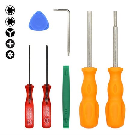 9-delad NS Switch Repair Tool Kit med orange handtag