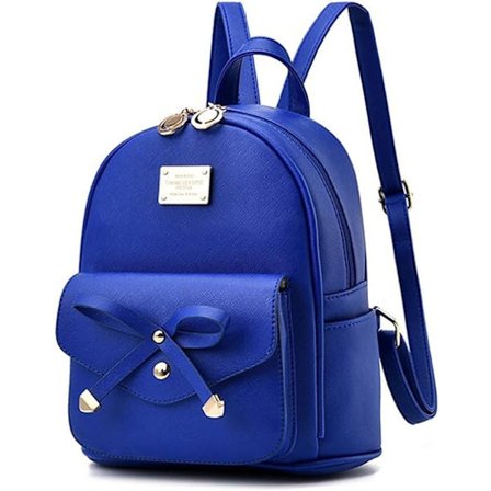 Kvinnor Ryggsäck Mini Ryggsäckar Flickor Rosett PU Läder Ryggsäck Handväska Söta Axelväskor Ryggsäck för Damer Liten Ryggsäck Tonåringar