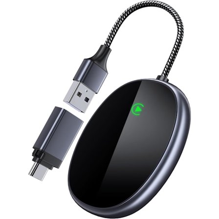 Trådløs Carplay Dongel Adapter for iPhone, 2024 Nyeste Plug & Play Trådløs Carplay, for Biler Siden 2015 & for Apple og iOS 10+