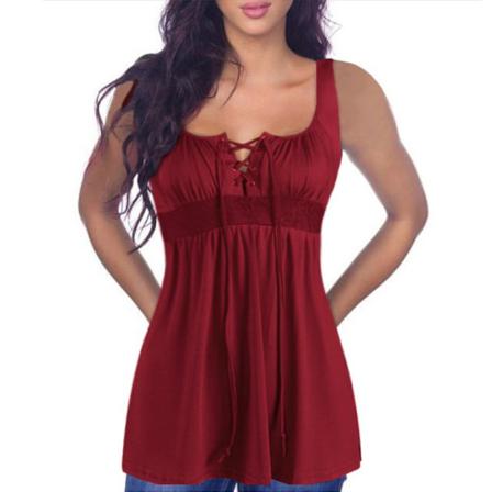 Sleeveless Tank S Solid Color Summer