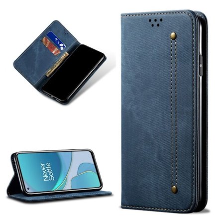 Jeans OnePlus 8T flip case - Sininen