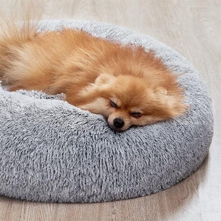 Fluffy seng til kæledyr 60 cm - grå
